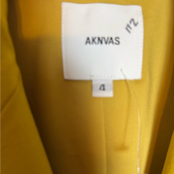 $750 AKNVAS HAUSER Double breasted mustard fitted blazer size 4 luxury - Picture 5 of 9